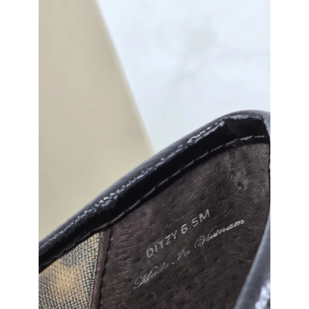 Donald Pliner Ditzynm Mary Jane Flats Womens 6.5M Leopard Mesh Black - Excellent